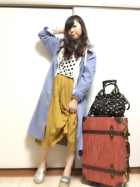 「SEVENDAYS=SUNDAY（セブンデイズサンデイ）のアイテム（ステンカラーコート）」を使った、彩さん（レディース・158cm）の春コーディネート