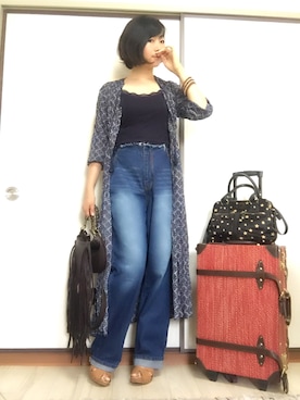 「SHOE BAR Deesse（シューバーディーセ）のアイテム」を使った、彩さん（レディース・158cm）の夏コーディネート