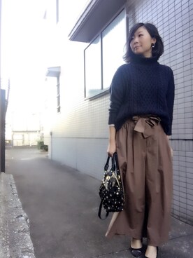 「MODALU（モダルー）のアイテム」を使った、彩さん（レディース・158cm）の秋コーディネート