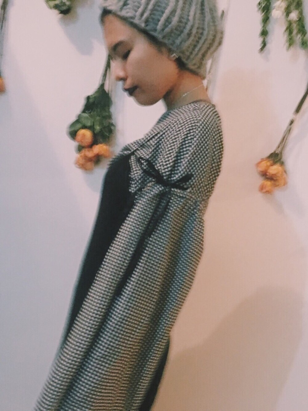「ZARA、ニット、knit、NY、NYC、BROOKLYN」｜「ZARAのアイテム（シャツ/ブラウス、ブラック系）」を使った、akaneさん（レディース・163cm）の冬コーディネートの1枚目の写真