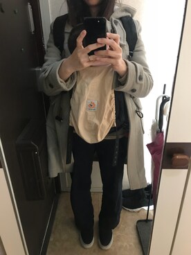 「URBAN RESEARCH（アーバンリサーチ）のアイテム（ダッフルコート）」を使った、まかおりさん（レディース・159cm）の冬コーディネート