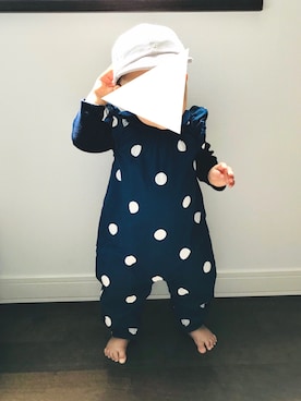 「1歳3ヶ月」｜「アイテム（オールインワン・サロペット）」を使った、meeeeeeeさん（キッズ・70cm）の春コーディネート