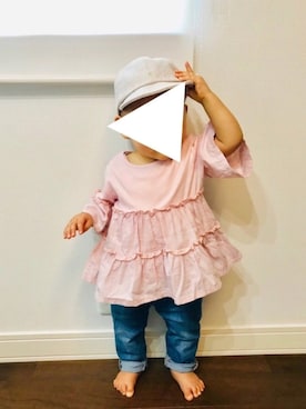 「1歳3ヶ月」｜「アイテム（チュニック）」を使った、meeeeeeeさん（キッズ・80cm）の春コーディネート