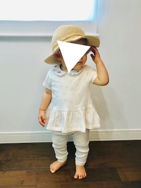 「1歳3ヶ月」｜「アイテム（帽子）」を使った、meeeeeeeさん（キッズ・70cm）の春コーディネート