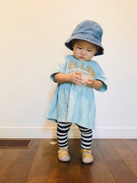 「BREEZE（ブリーズ）のアイテム（チュニック）」を使った、meeeeeeeさん（キッズ・80cm）の夏コーディネート