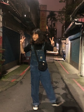 「oversize」｜「アイテム（サロペット/オーバーオール）」を使った、🍊🇹🇼さん（レディース・168cm）の春コーディネート