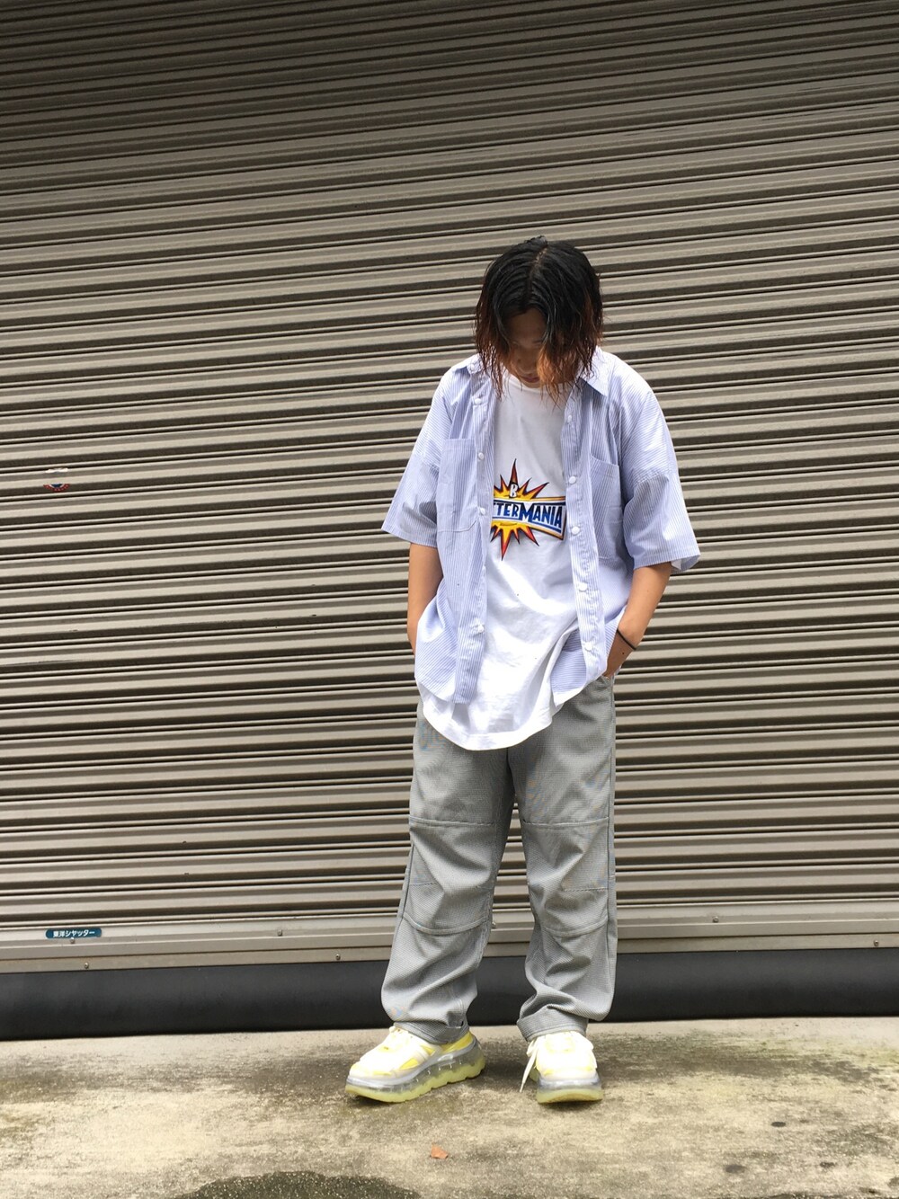 ホワイト系のシャツ/ブラウス、ホワイト系のシャツ/ブラウス、ホワイト系のシャツ/ブラウスを着用したメンズの夏コーディネートの1枚目の写真