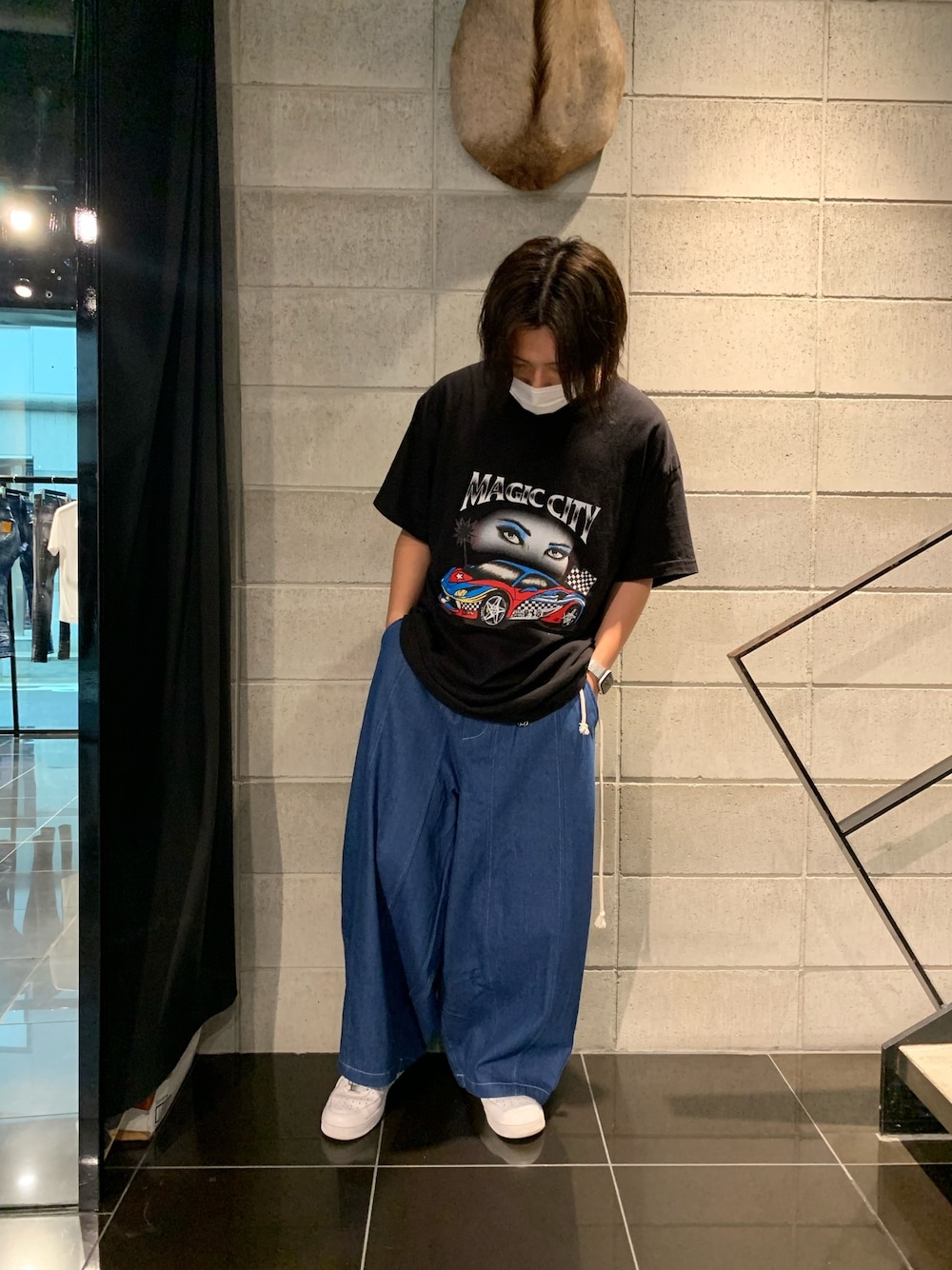 「デニム、カジュアル、LHP、summer、スニーカーコーデ、休日スタイル、ラフスタイル、ストリートMIX、ストリート系、いいね、save、フォローお願いします🤑」｜「DANKE SCHONのDankeSchon/ダンケシェーン/チェーンワイドデニム（デニムパンツ、ブルー系）」を使った、keitaさん（メンズ・170cm）の夏コーディネートの1枚目の写真