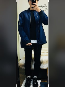 「semantic design（セマンティックデザイン）のアイテム（ニット/セーター）」を使った、naoさん（メンズ・167cm）の冬コーディネート