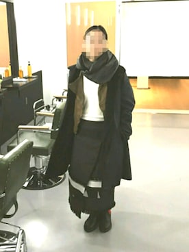 「HOUDINI（フディーニ）のアイテム」を使った、ぽろもんけさん（レディース・157cm）の冬コーディネート