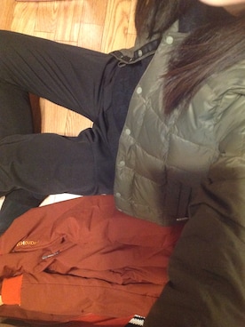 「HOUDINI（フディーニ）のアイテム」を使った、ぽろもんけさん（レディース・157cm）の冬コーディネート