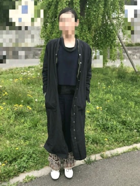 「フリンジデニム」｜「アイテム（シャツワンピース）」を使った、ぽろもんけさん（レディース・157cm）の春コーディネート