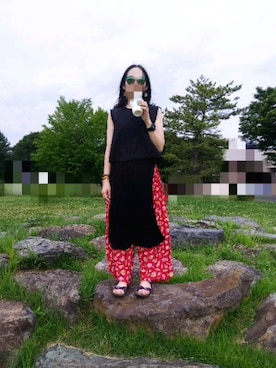 「ウェリントン」｜ぽろもんけさん（レディース・157cm）の夏コーディネート