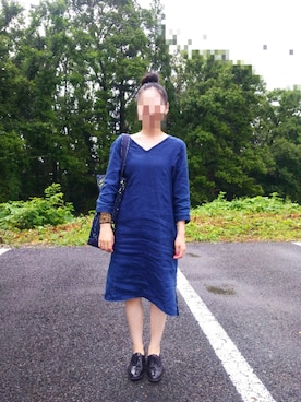 「YAECA」｜「アイテム（ワンピース/ドレス）」を使った、ぽろもんけさん（レディース・157cm）の夏コーディネート