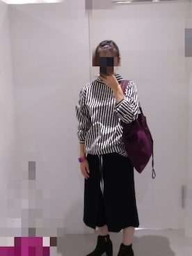 「アイテム（腕時計、パープル系）」を使った、ぽろもんけさん（レディース・157cm）の秋コーディネート