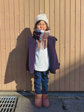 「アイテム（ダッフルコート）」を使った、TOWAsonさん（キッズ・110cm）の冬コーディネート