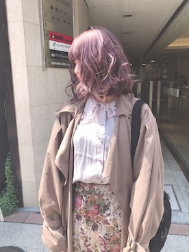 「apres jour（アプレジュール）のアイテム（トレンチコート）」を使った、ゆずさん（レディース・158cm）の冬コーディネート