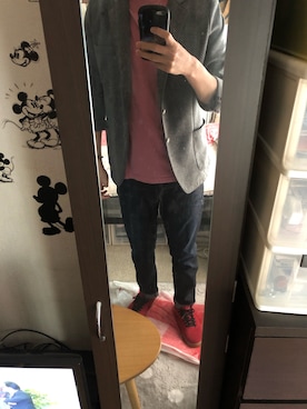 「G-STAR（ジースター）のD-Staq 5-Pocket Slim Jeans（デニムパンツ、ブルー系）」を使った、yamさん（メンズ）の春コーディネート