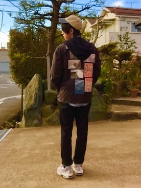 「SON OF THE CHEESE（サノバチーズ）のアイテム（帽子）」を使った、Akiさん（メンズ・164cm）の冬コーディネート