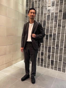「ビジネス」｜「アイテム（その他シューズ）」を使った、箱石　大介さん（メンズ・176cm）の秋コーディネート