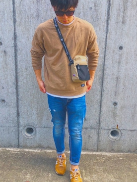 「Champion（チャンピオン）のアイテム（ショルダーバッグ）」を使った、omiryu31292さん（メンズ・170cm）の春コーディネート
