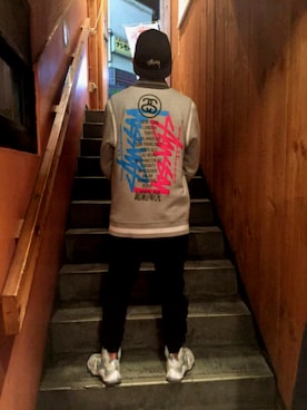 「STUSSY（ステューシー）のアイテム（スタジャン）」を使った、Teru→さん（メンズ・172cm）の春コーディネート