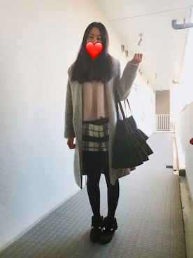 「elvence（エルベンス）のアイテム」を使った、りなさん（レディース・166cm）の冬コーディネート