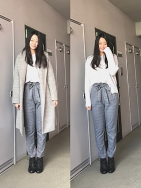 「elvence（エルベンス）のアイテム」を使った、りなさん（レディース・166cm）の冬コーディネート