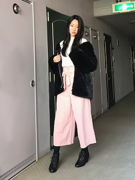 「春意識」｜りなさん（レディース・166cm）の冬コーディネート