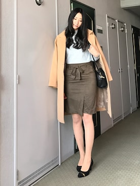 「CLEF DE SOL（CLEF DE SOL）のアイテム（バッグ）」を使った、りなさん（レディース・166cm）の冬コーディネート