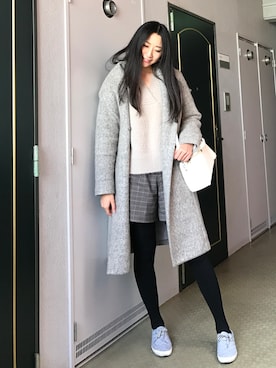 「elvence（エルベンス）のアイテム」を使った、りなさん（レディース・166cm）の冬コーディネート