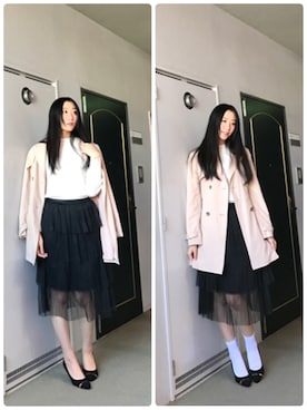 「YOCO（ヨーコー）のアイテム」を使った、りなさん（レディース・166cm）の冬コーディネート