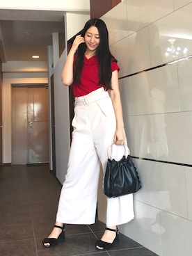 「オフ会」｜りなさん（レディース・166cm）の春コーディネート