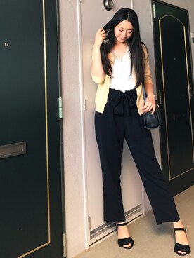 「レースタンク」｜りなさん（レディース・166cm）の春コーディネート