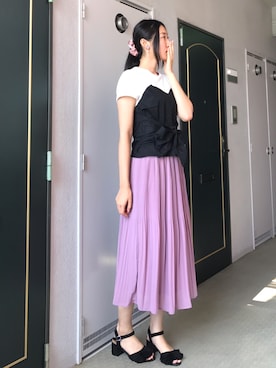 「アイテム（イヤリング）」を使った、りなさん（レディース・166cm・20代）の夏コーディネート