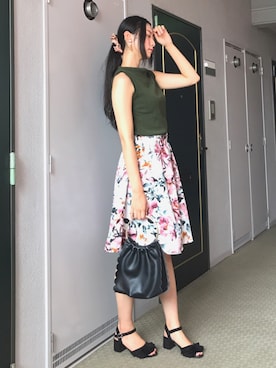 「アイテム（イヤリング）」を使った、りなさん（レディース・166cm・20代）の夏コーディネート