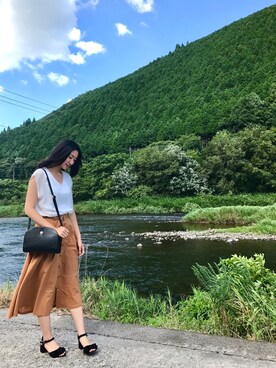 「CLEF DE SOL（CLEF DE SOL）のアイテム（バッグ）」を使った、りなさん（レディース・166cm）の夏コーディネート