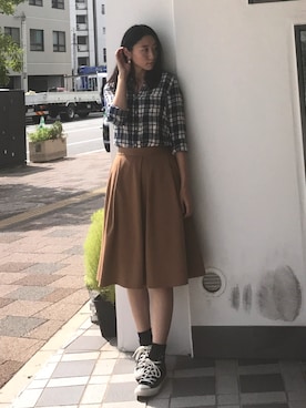 「アイテム（イヤリング）」を使った、りなさん（レディース・166cm・20代）の秋コーディネート
