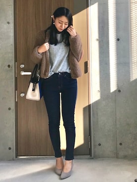 「アイテム（イヤリング）」を使った、りなさん（レディース・166cm・20代）の秋コーディネート