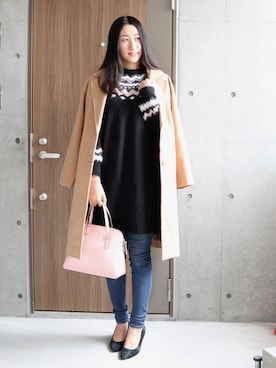 「プチプラミックス」｜りなさん（レディース・166cm）の冬コーディネート