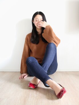 「アイテム（イヤリング）」を使った、りなさん（レディース・166cm・20代）の冬コーディネート