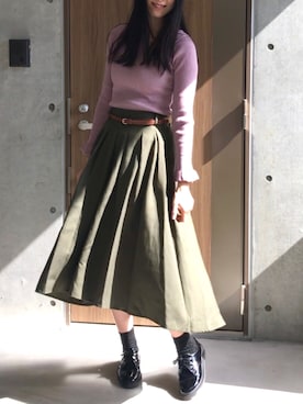 「SESTO（セスト）のアイテム（ドレスシューズ）」を使った、りなさん（レディース・166cm）の冬コーディネート