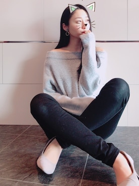 「アイテム（イヤリング）」を使った、りなさん（レディース・166cm・20代）の冬コーディネート