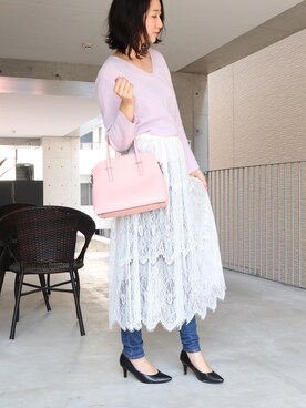 「CLEF DE SOL（CLEF DE SOL）のアイテム」を使った、りなさん（レディース・166cm）の春コーディネート