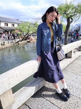「アイテム（イヤリング）」を使った、りなさん（レディース・166cm・20代）の春コーディネート