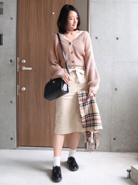 「SESTO（セスト）のアイテム（ドレスシューズ）」を使った、りなさん（レディース・166cm）の秋コーディネート