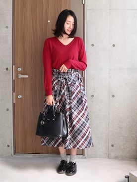 「3色コーデ」｜「アイテム（その他）」を使った、りなさん（レディース・166cm）の秋コーディネート