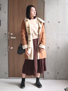 「SESTO（セスト）のアイテム（ドレスシューズ）」を使った、りなさん（レディース・166cm）の秋コーディネート