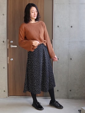 「SESTO（セスト）のアイテム（ドレスシューズ）」を使った、りなさん（レディース・166cm）の冬コーディネート