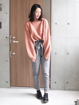 「SESTO（セスト）のアイテム（ドレスシューズ）」を使った、りなさん（レディース・166cm）の冬コーディネート